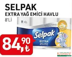 SELPAK EXTRA YAĞ EMİCİ KAĞIT HAVLU 8'Lİ